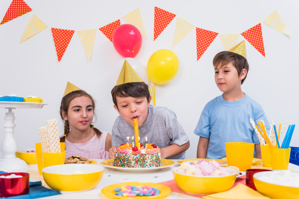 Kids celebrating a birthday party at Fun Town